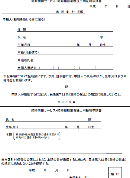 独身証明書 恥ずかしい