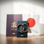 日本の国旗と結婚指輪の横にパスポートが描かれた画像