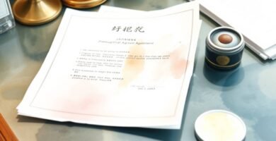 作業台の上の書類とスタンプの画像
