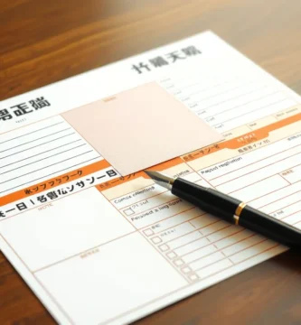テーブルの上のペンの横に置かれた結婚証明書の画像